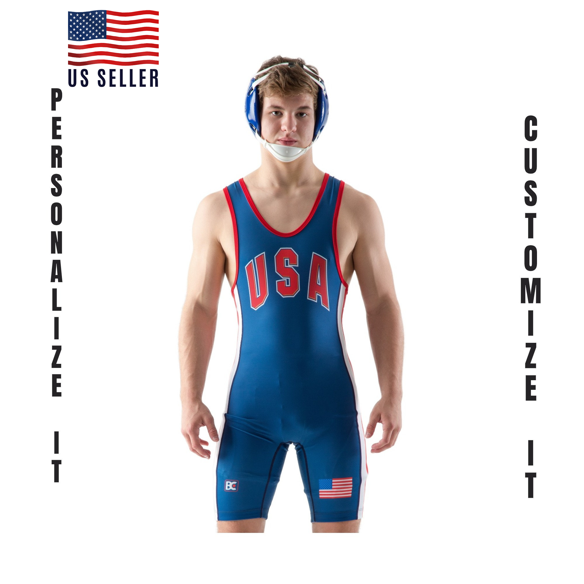 Custom Wrestling Singlet, Weightlifting Singlet with Personalized Name and Number