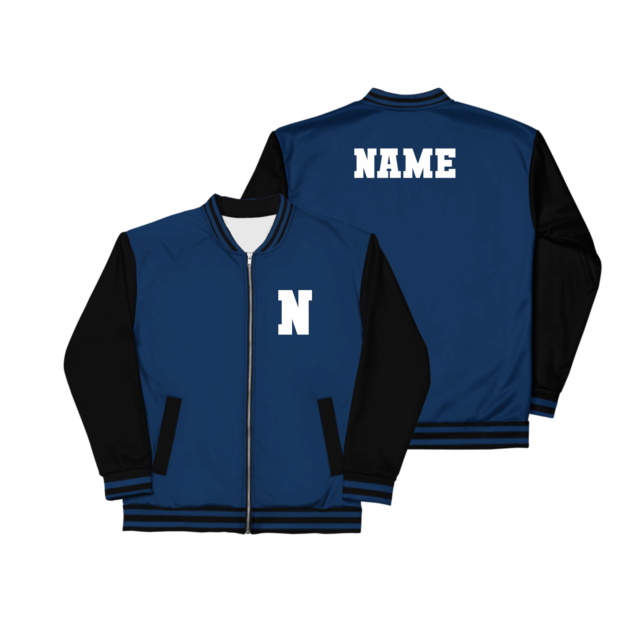 Personalized Kids Bombers Jacket with Initials & Custom Name/Number – Customized Toddler Varsity Football Top