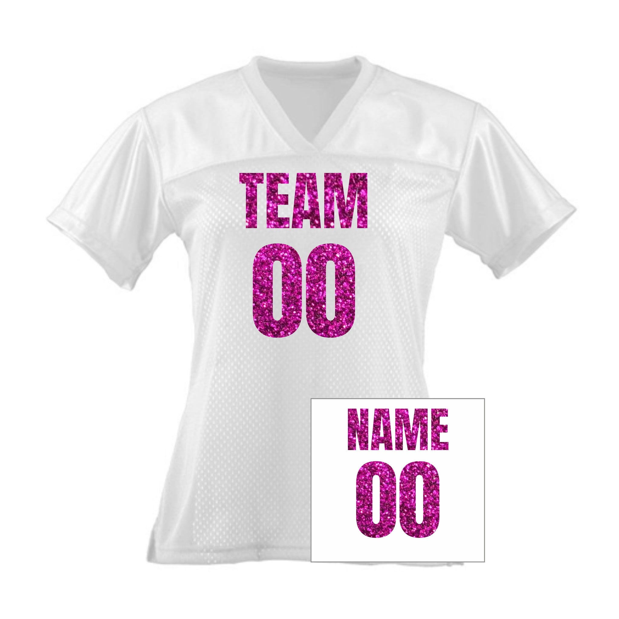 Custom Bridesmaid Bling Football Jersey with Name & Number, Personalized Bride Football Jersey.