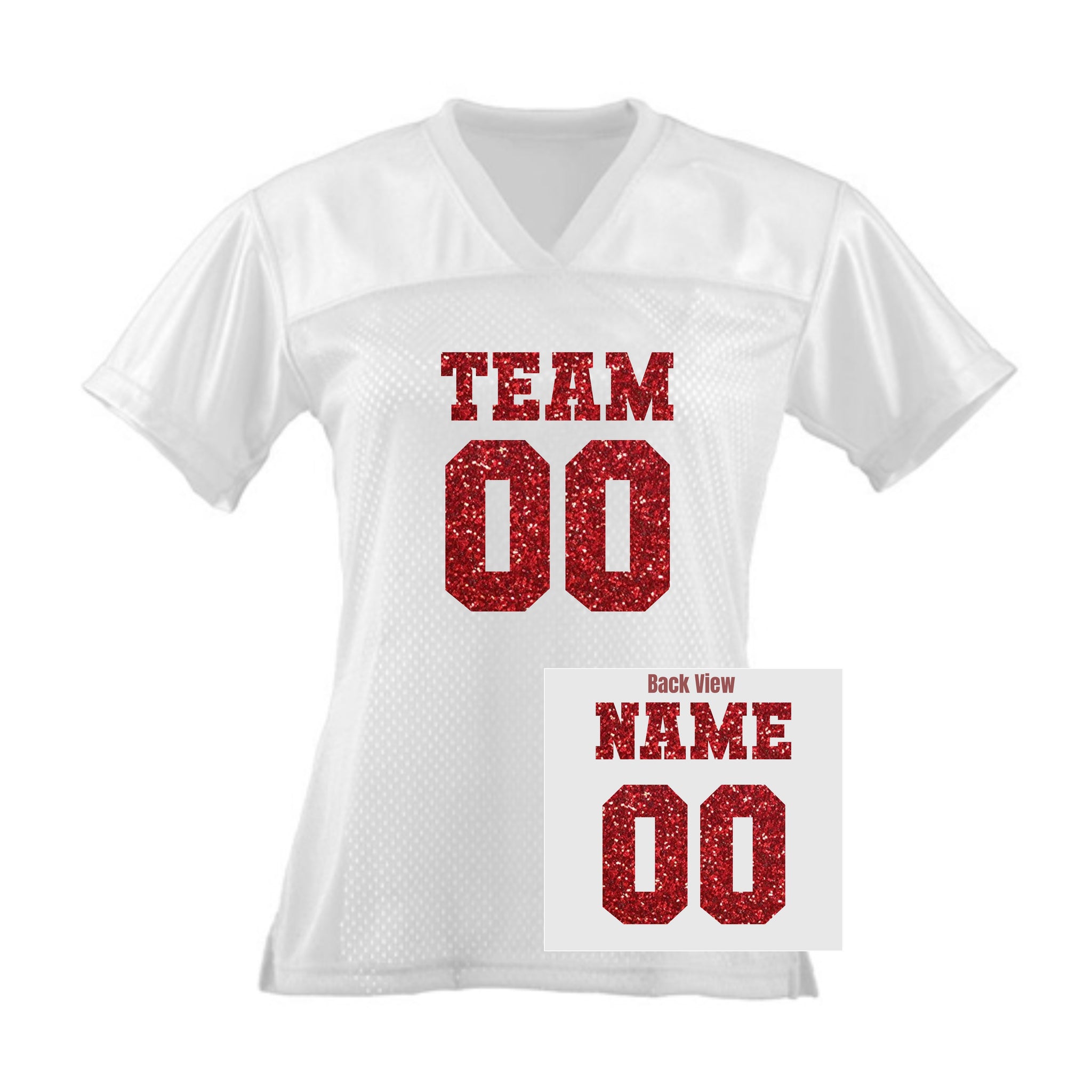 Custom Bridesmaid Bling Football Jersey with Name & Number, Personalized Bride Football Jersey.