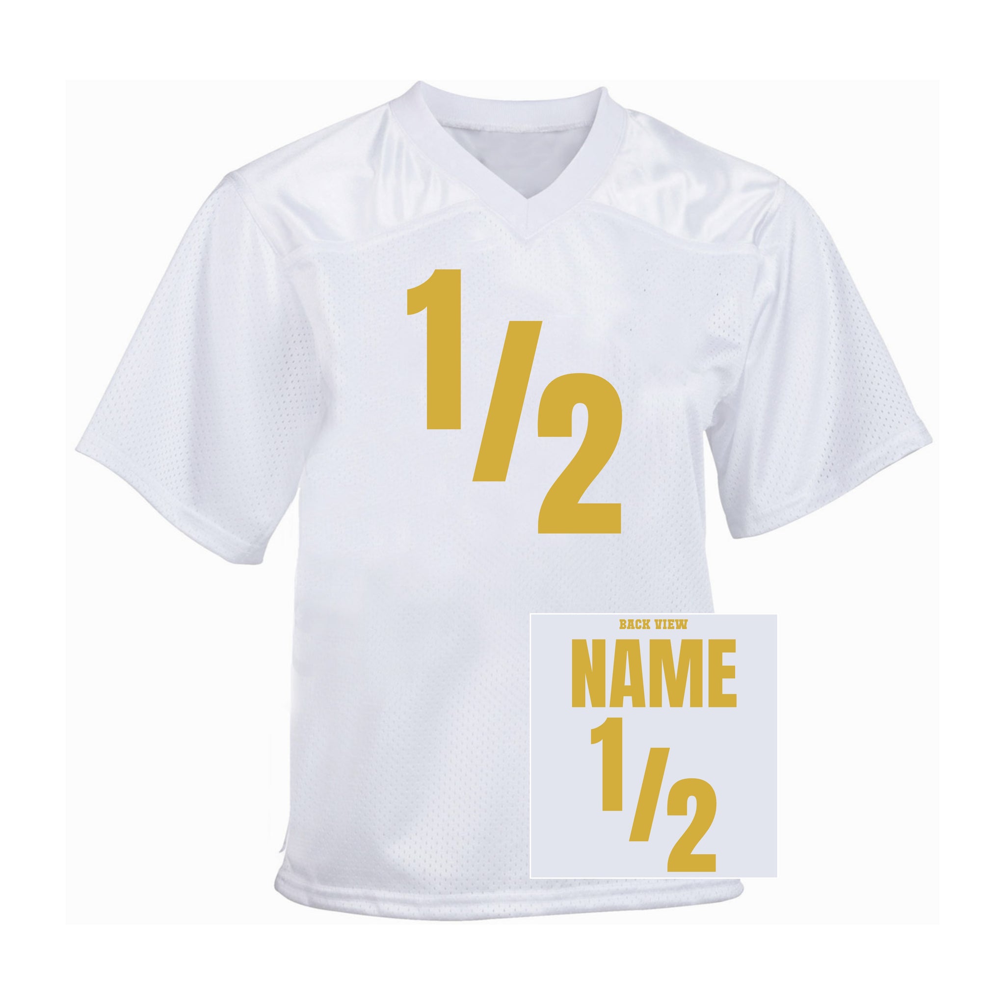 Half Year Football Jersey, 1/2 Year Toddler Football Fan Jersey, 6 Months Birthday Jersey, Personalized half way Jersey with Name and Number For Adults