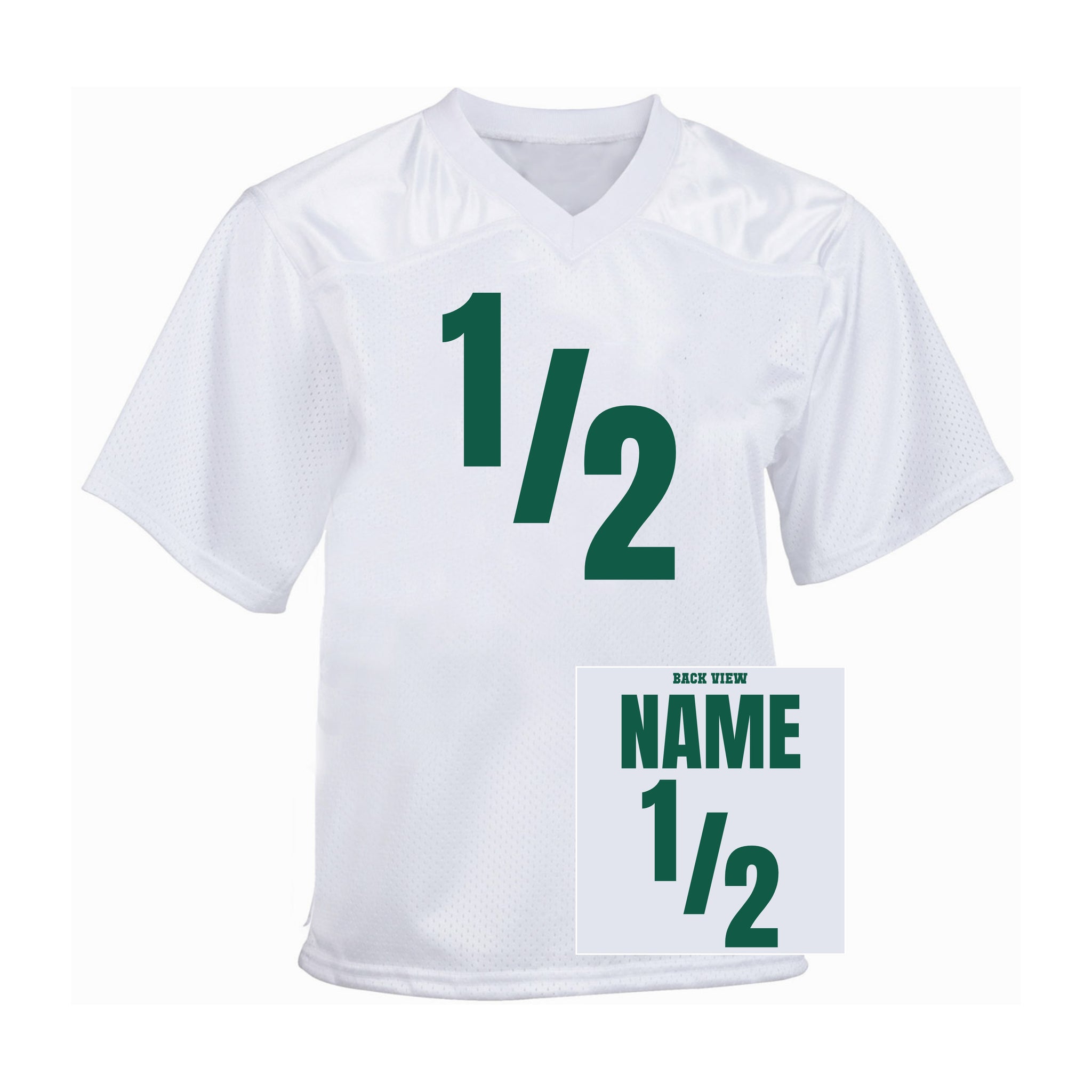Half Year Football Jersey, 1/2 Year Toddler Football Fan Jersey, 6 Months Birthday Jersey, Personalized half way Jersey with Name and Number For Adults