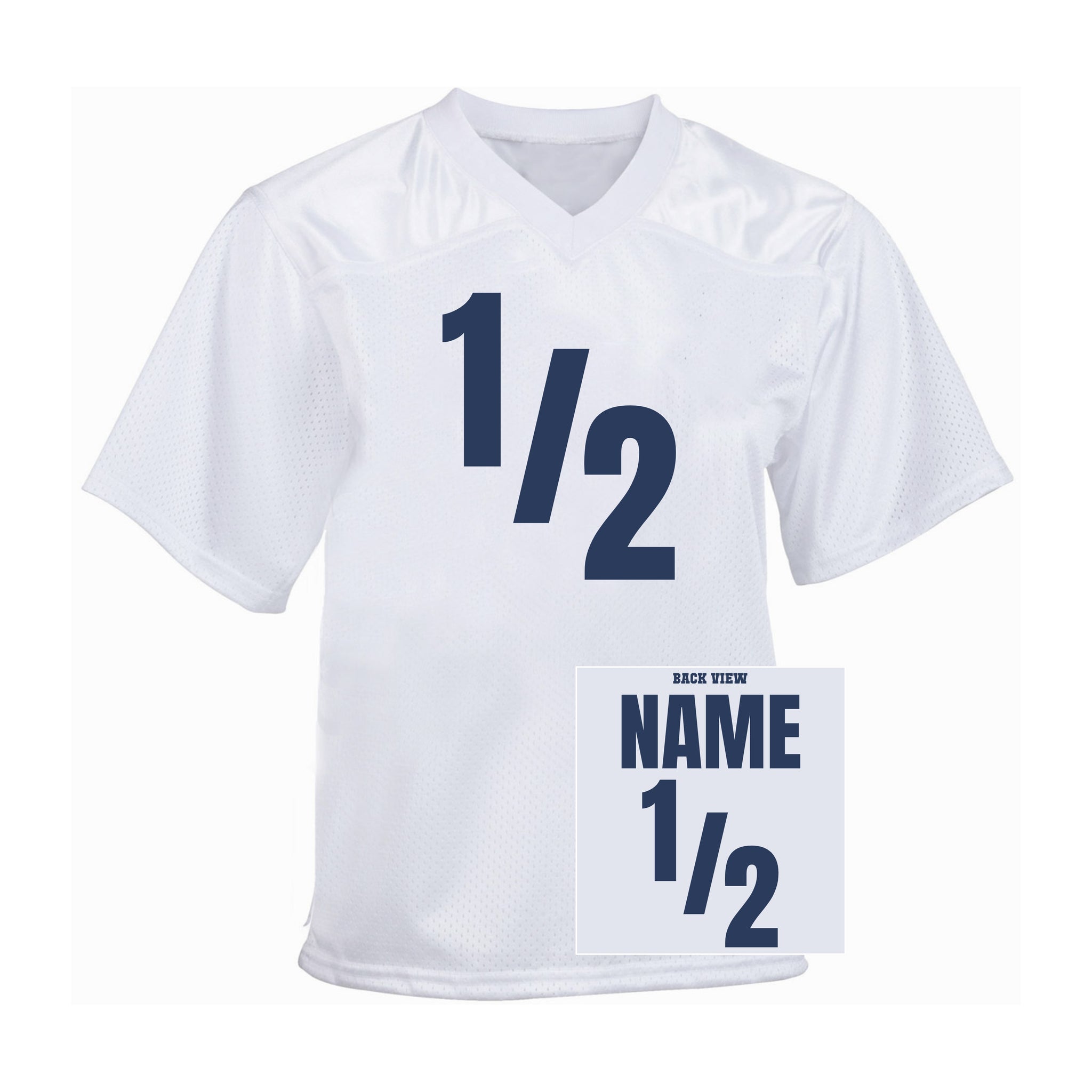 Half Year Football Jersey, 1/2 Year Toddler Football Fan Jersey, 6 Months Birthday Jersey, Personalized half way Jersey with Name and Number For Adults