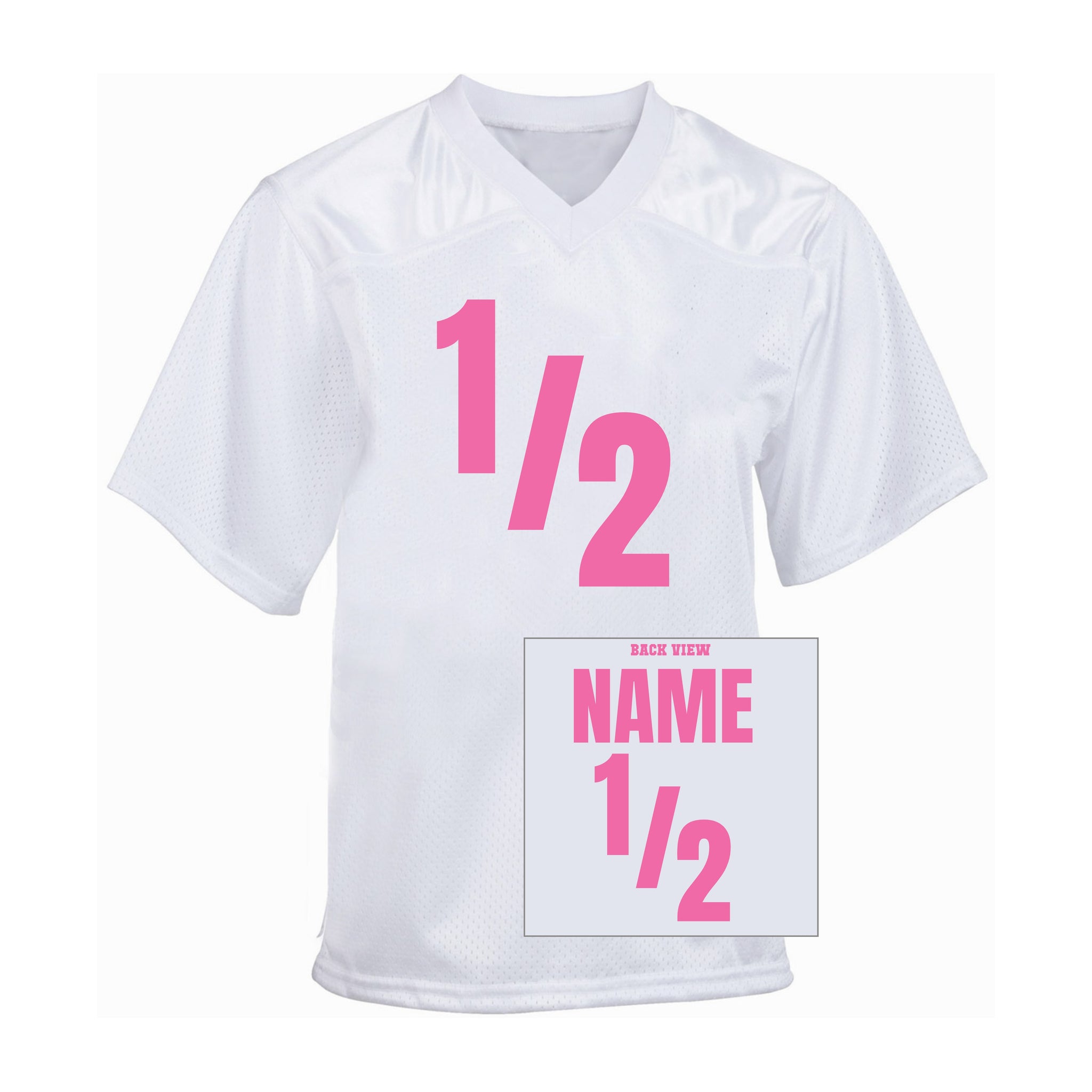 Half Year Football Jersey, 1/2 Year Toddler Football Fan Jersey, 6 Months Birthday Jersey, Personalized half way Jersey with Name and Number For Adults