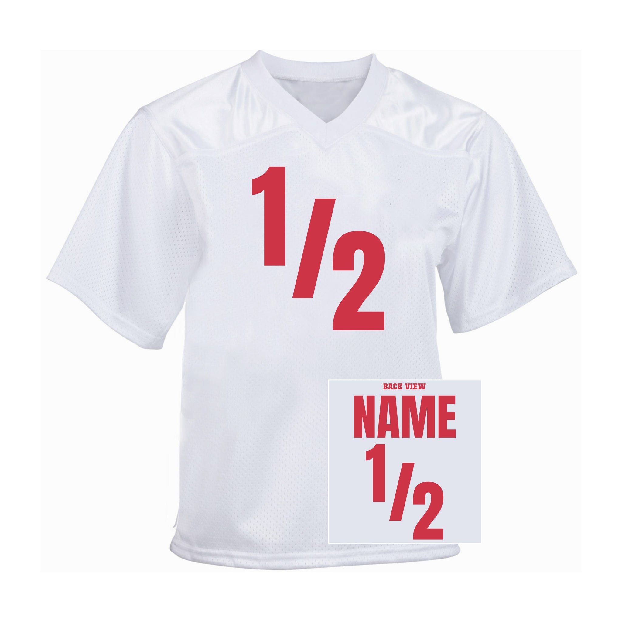 Half Year Football Jersey, 1/2 Year Toddler Football Fan Jersey, 6 Months Birthday Jersey, Personalized half way Jersey with Name and Number For Adults