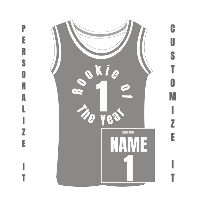 Rookie of The Year Custom Basketball Jersey for Adults – Personalized One-Year Anniversary Jersey with Custom Name & Number