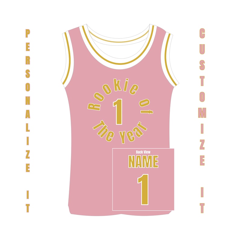 Rookie of The Year Custom Basketball Jersey for Adults – Personalized One-Year Anniversary Jersey with Custom Name & Number