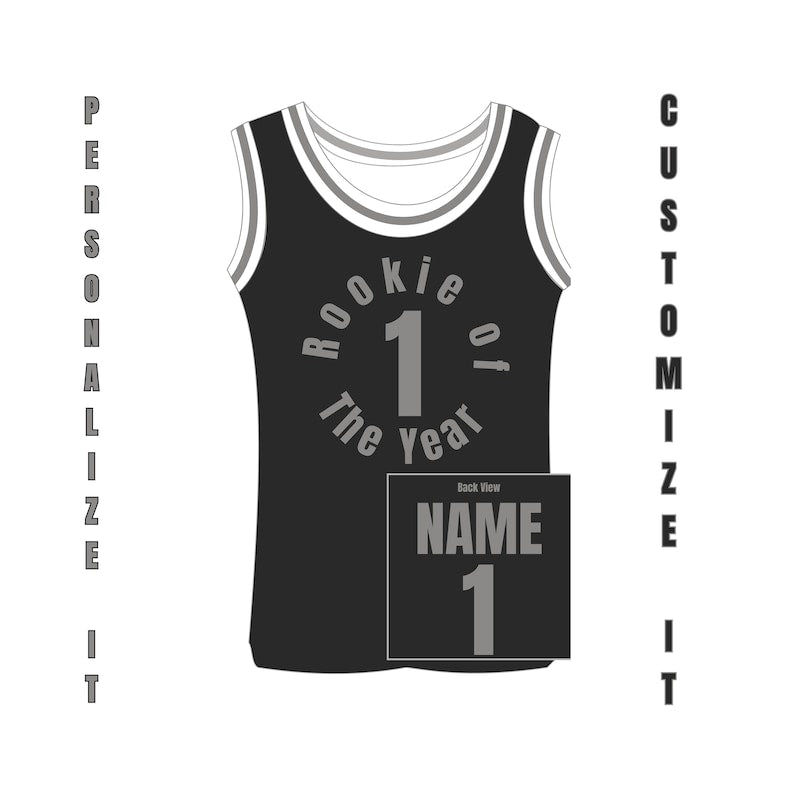 Rookie of The Year Custom Basketball Jersey for Adults – Personalized One-Year Anniversary Jersey with Custom Name & Number
