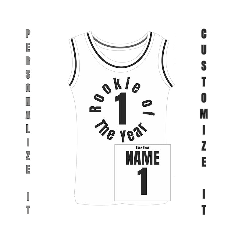 Rookie of The Year Custom Basketball Jersey for Adults – Personalized One-Year Anniversary Jersey with Custom Name & Number
