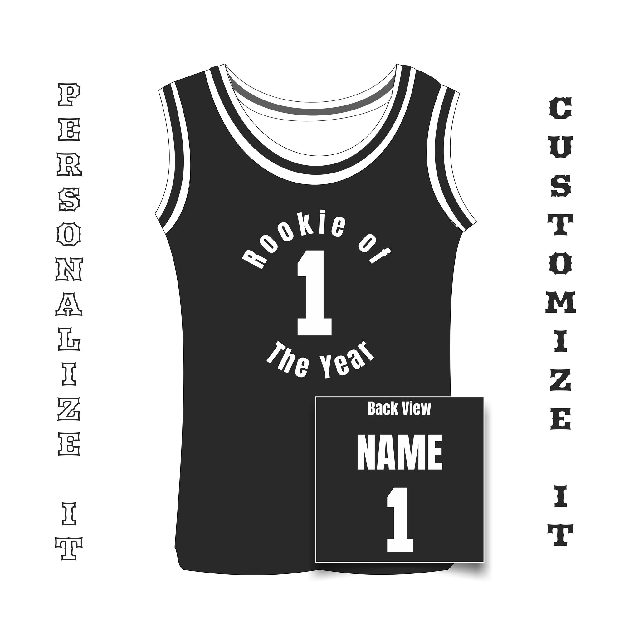 Rookie of The Year Custom Basketball Jersey for Adult – Baby Blue Personalized Jersey with Customized Name & Number