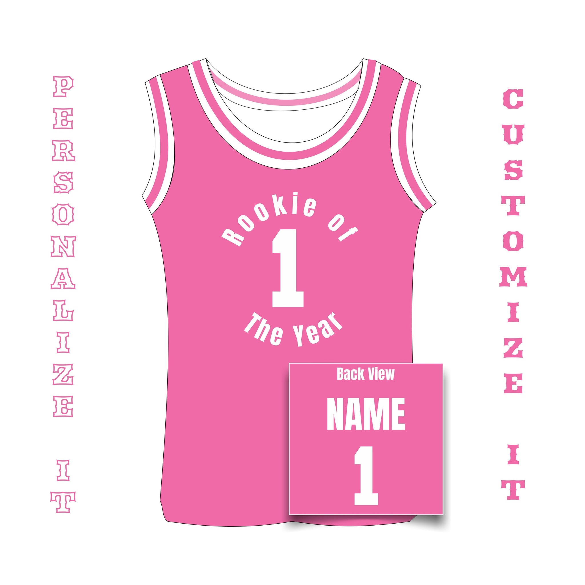 Rookie of The Year Custom Basketball Jersey for Adult – Baby Blue Personalized Jersey with Customized Name & Number