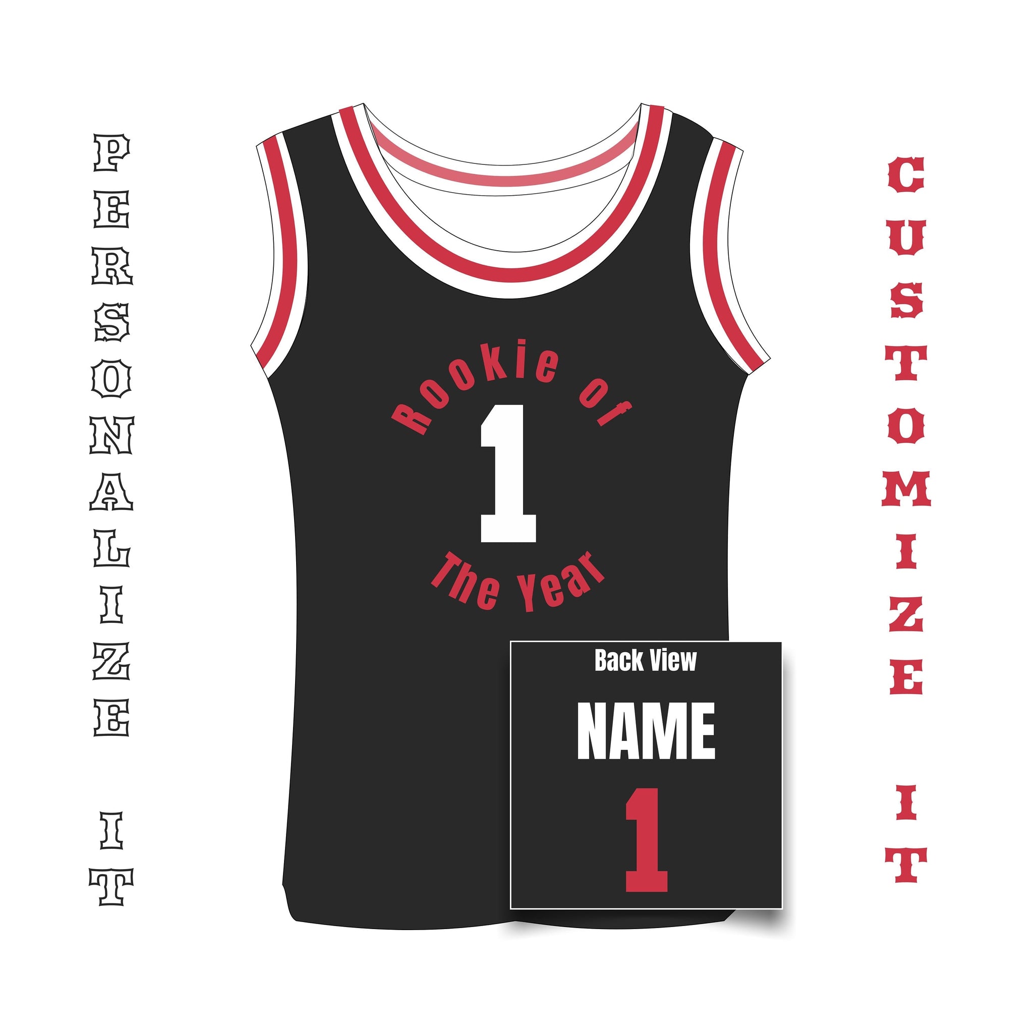 Rookie of The Year Custom Basketball Jersey for Adult – Baby Blue Personalized Jersey with Customized Name & Number