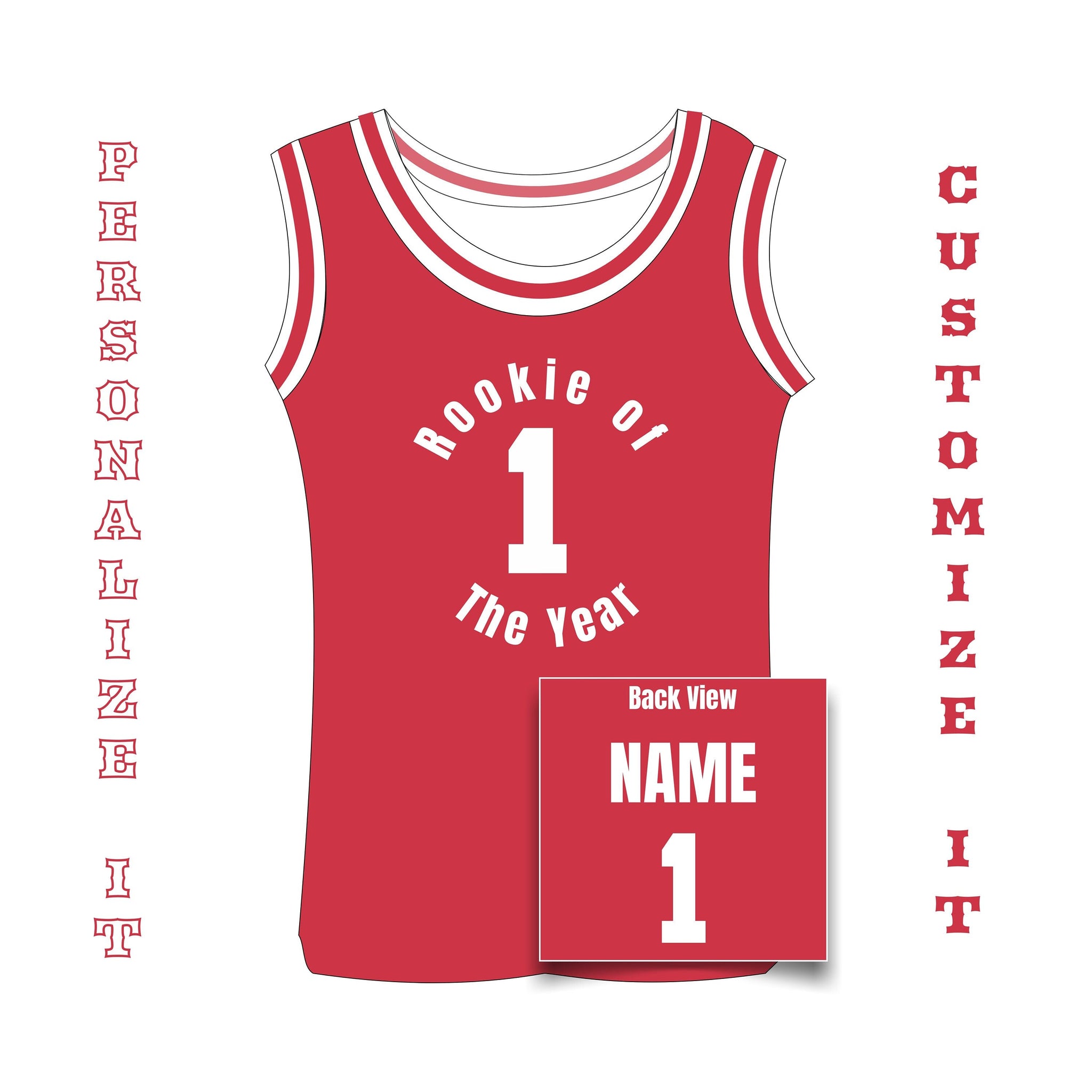 Rookie of The Year Custom Basketball Jersey for Adult – Baby Blue Personalized Jersey with Customized Name & Number