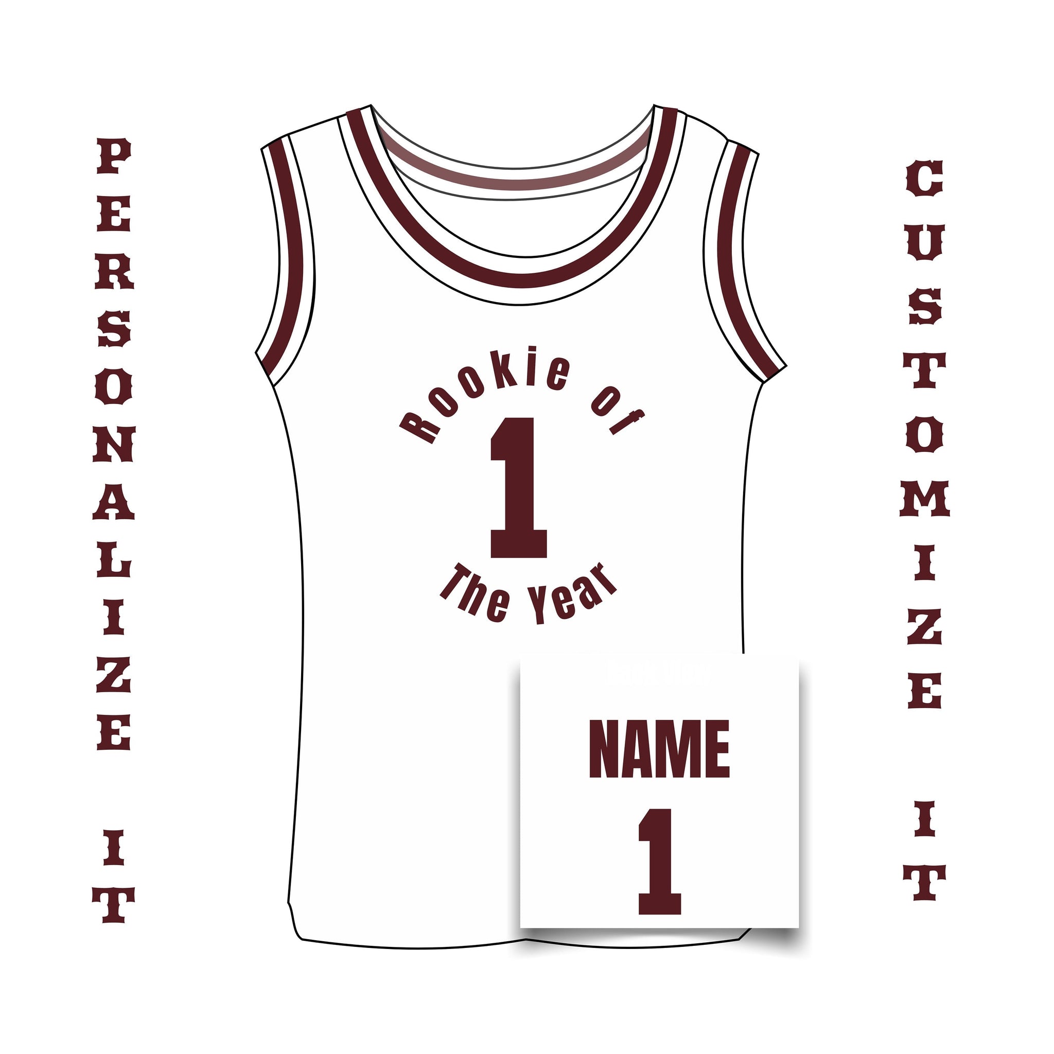 Rookie of The Year Custom Basketball Jersey for Adult – Baby Blue Personalized Jersey with Customized Name & Number