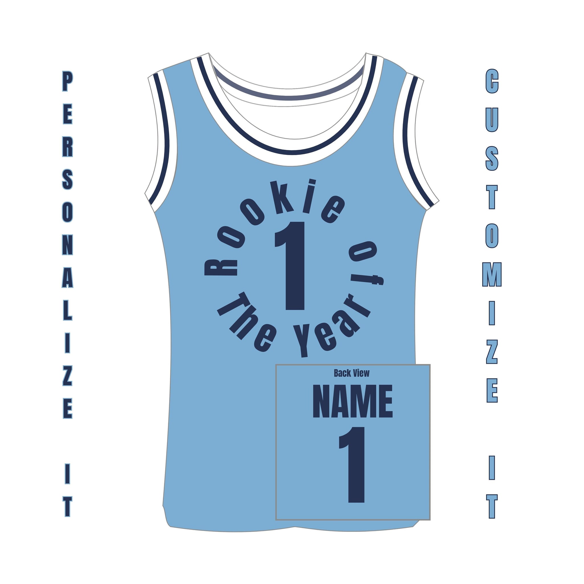 Rookie of The Year Custom Basketball Jersey for Adults – Personalized One-Year Anniversary Jersey with Custom Name & Number
