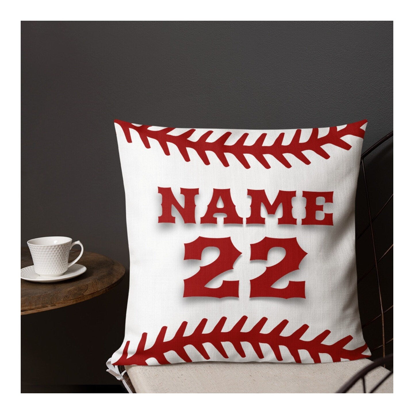 Custom Baseball Pillow Cover, Personalized Pillow Case with Name and Number, Customized Pillow Case