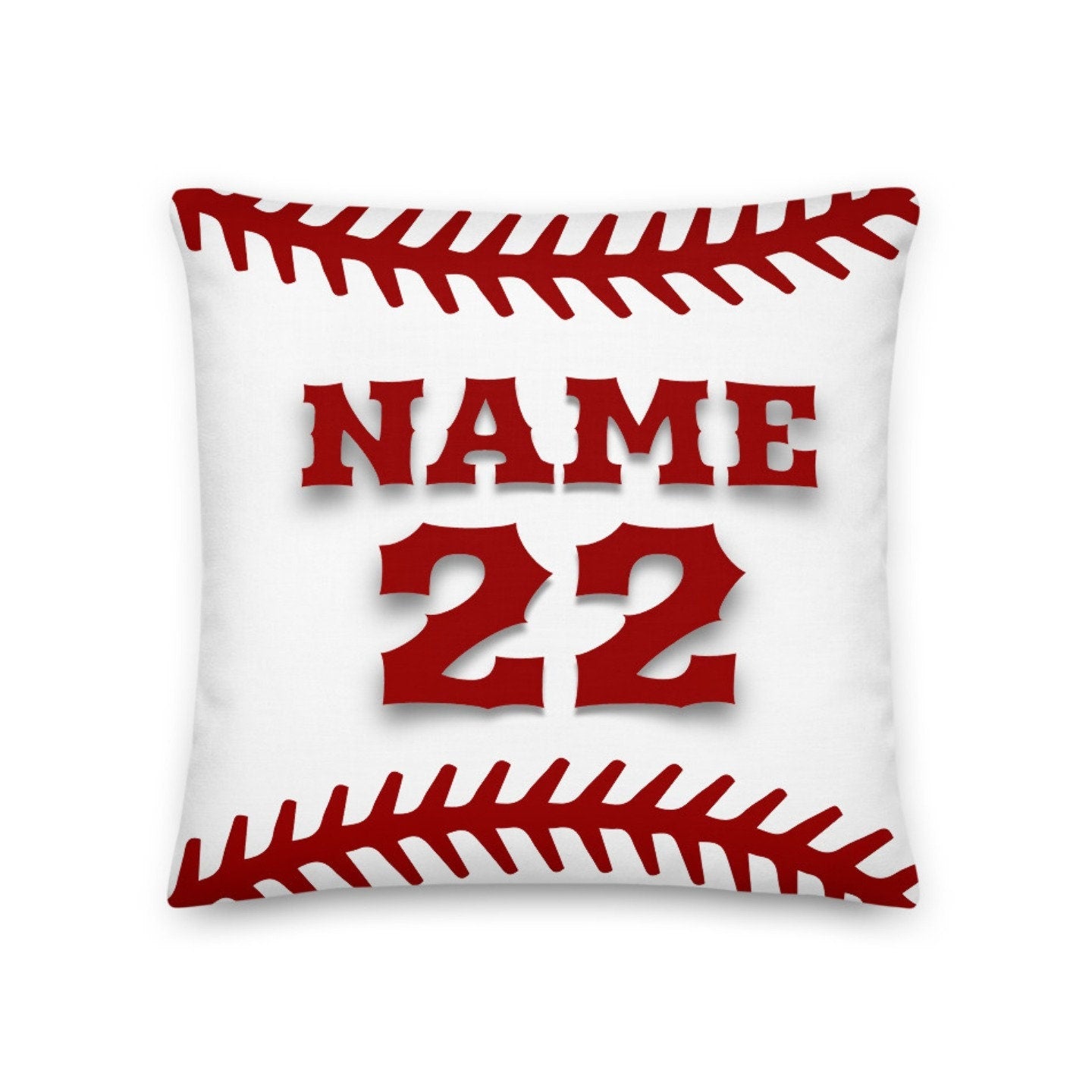 Custom Baseball Pillow Cover, Personalized Pillow Case with Name and Number, Double sided Printed Pillow Cover