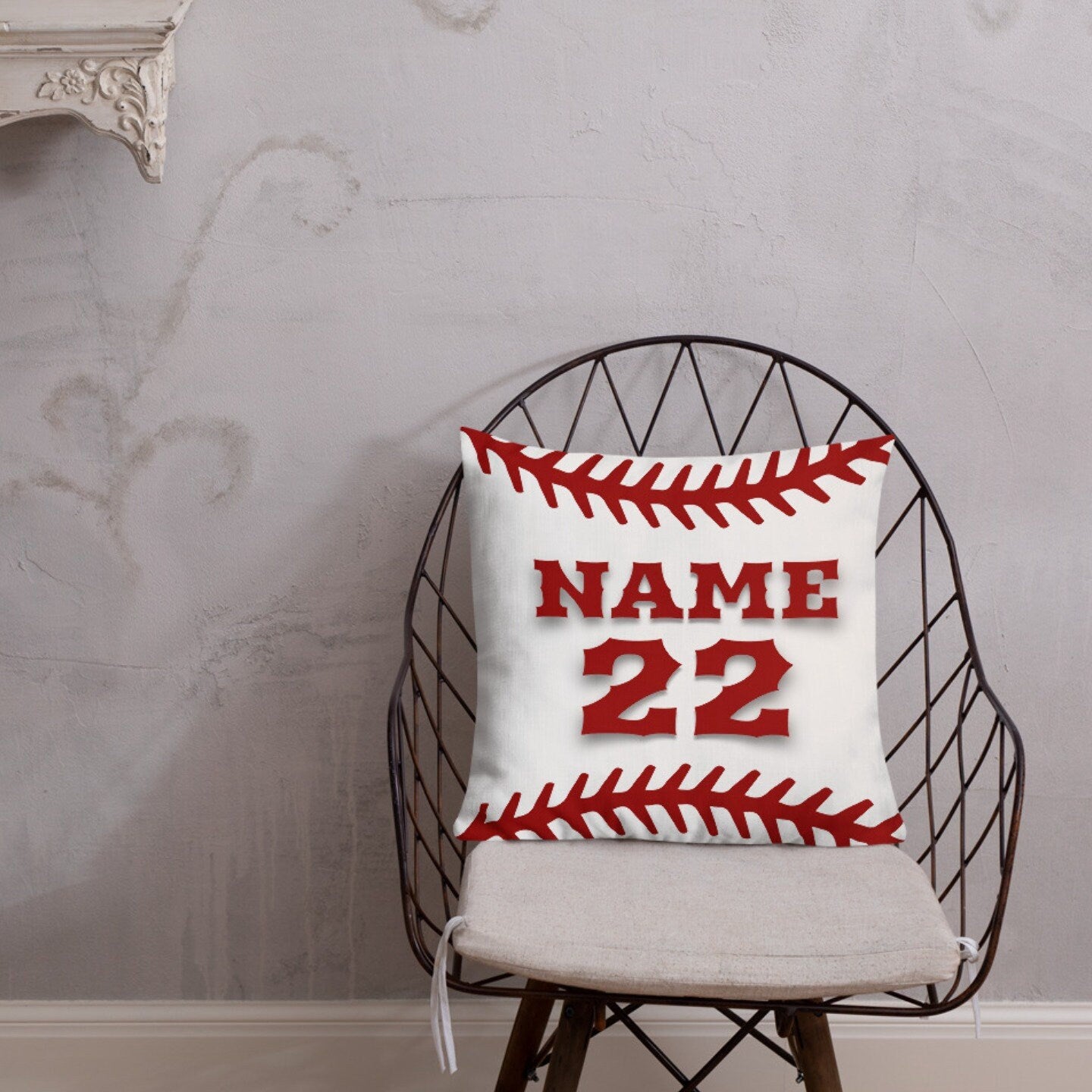 Custom Baseball Pillow Cover, Personalized Pillow Case with Name and Number, Customized Pillow Case