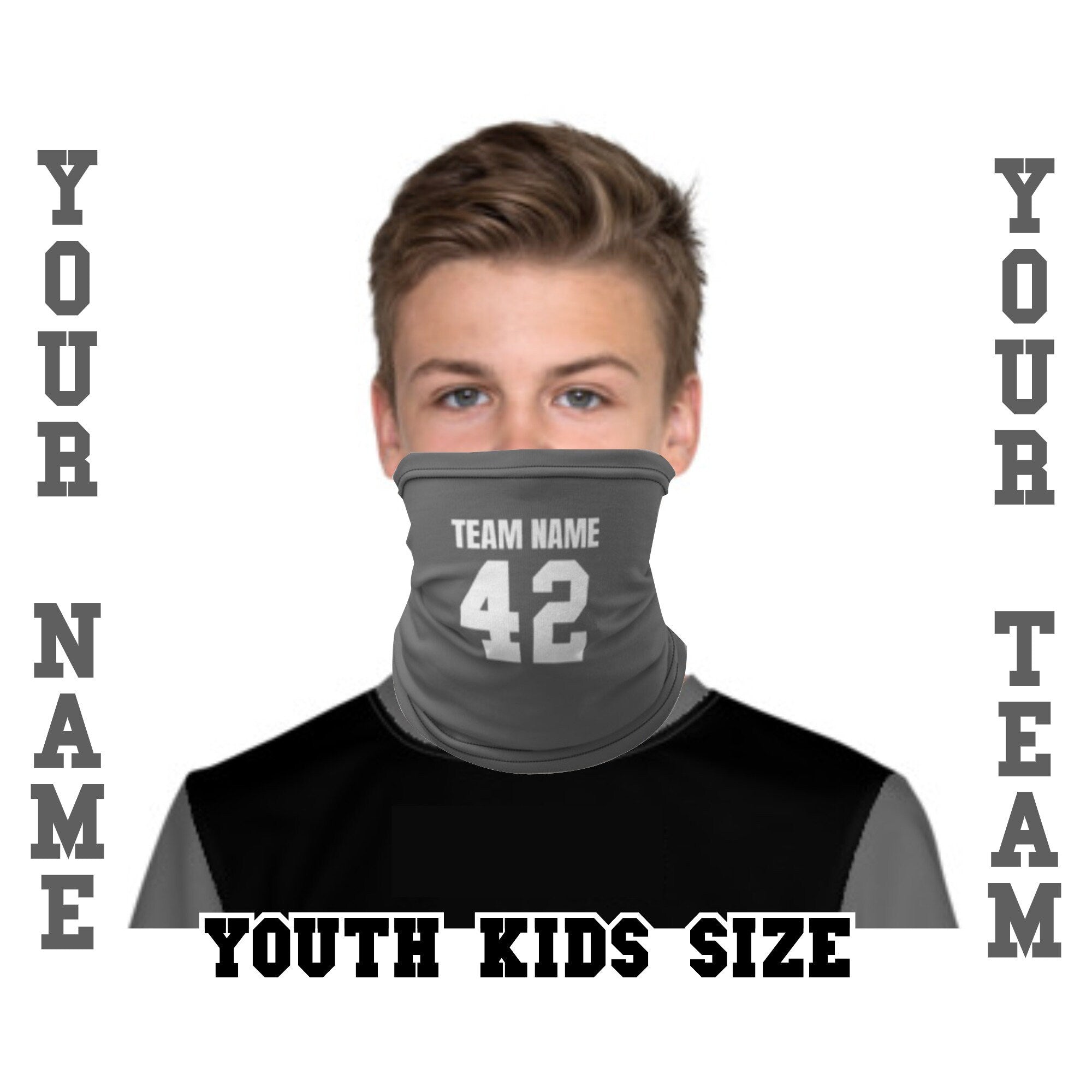 Custom Youth and Adult, PERFORMANCE ACTIVITY MASK, Neck Gaiter, Multi-use face mask, Customize it with your text logo