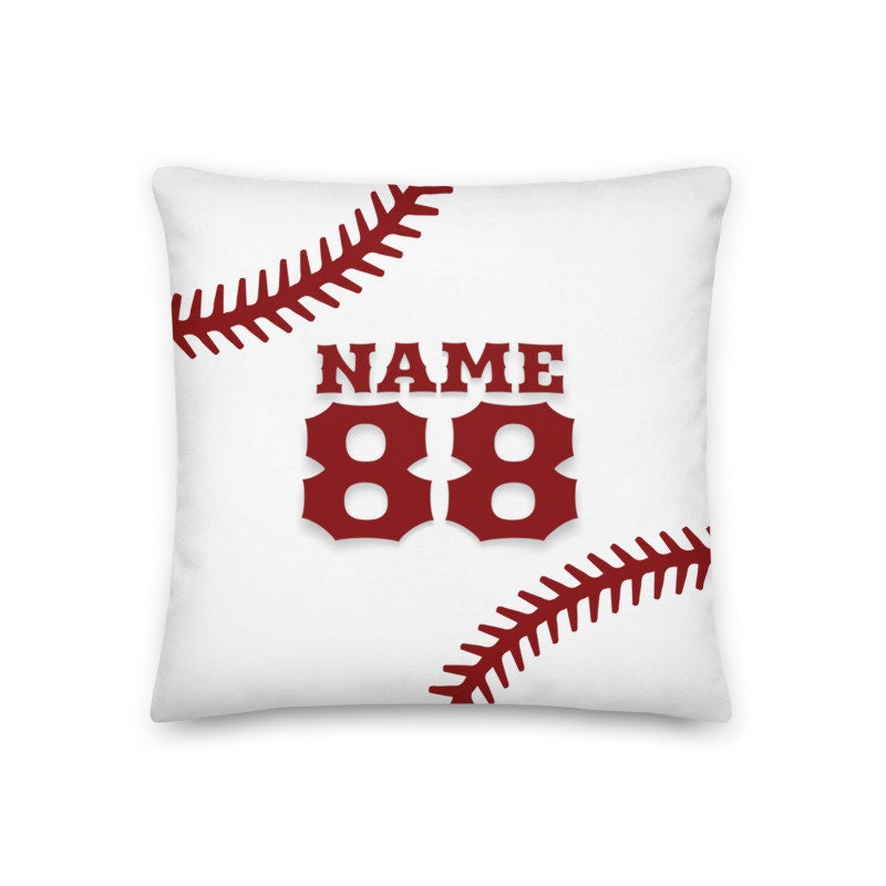 Personalized Baseball Single Side Pillow Cover, Custom Pillow Case with Name and Number, Standard Size pillow covers cases