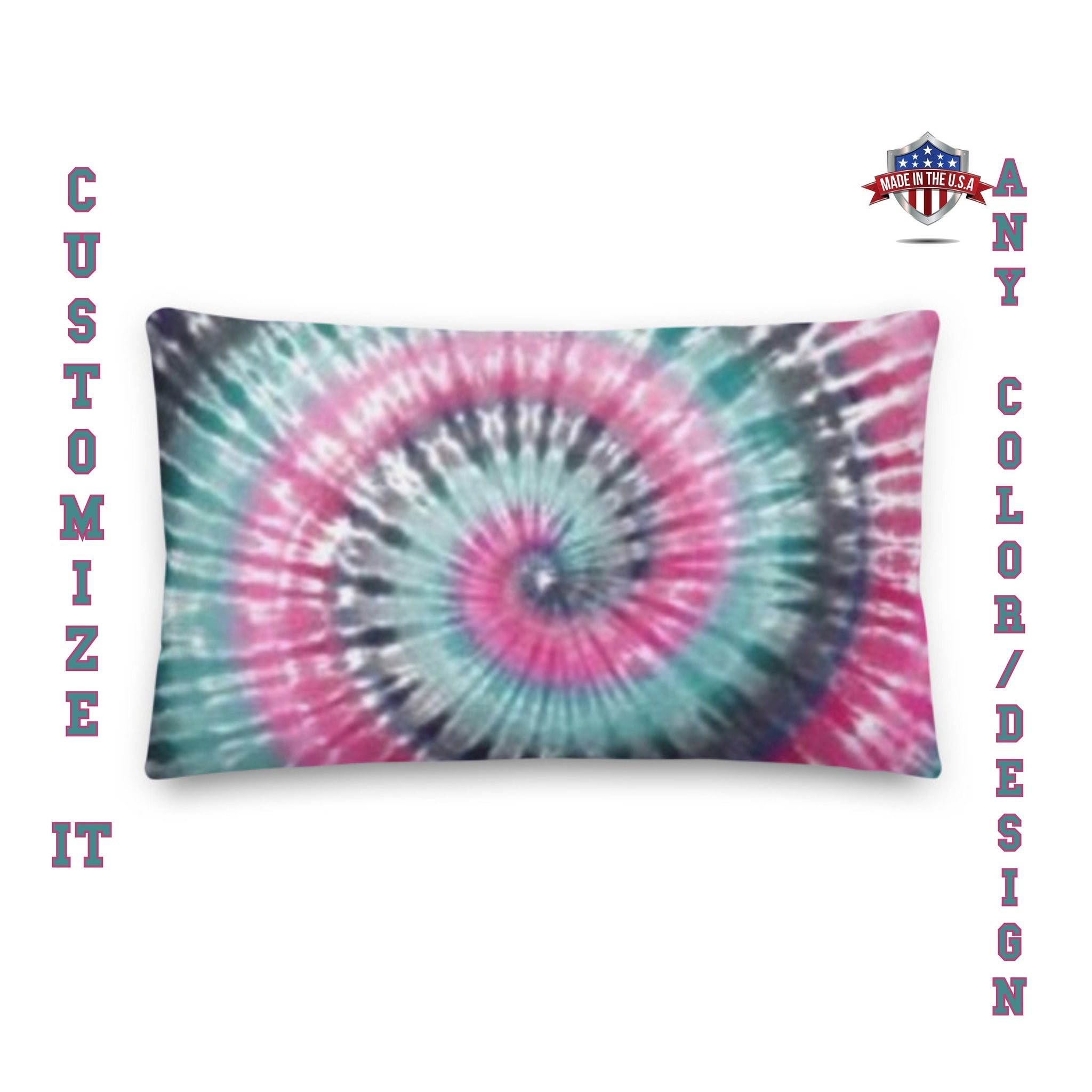 Custom Tie Dye Pillow Cover, Tie Dye Pillow Case, Personalized Tie Dye Pillow, Custom TIE DYE Printed Pillow