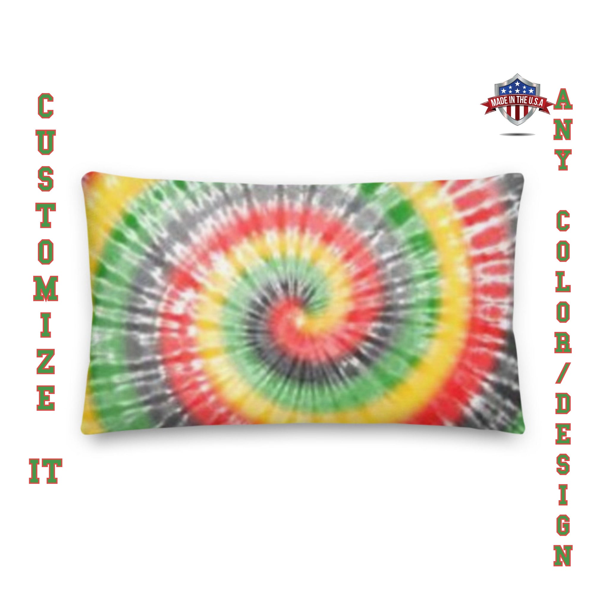 Custom Tie Dye Pillow Cover, Tie Dye Pillow Case, Personalized Tie Dye Pillow, Custom TIE DYE Printed Pillow