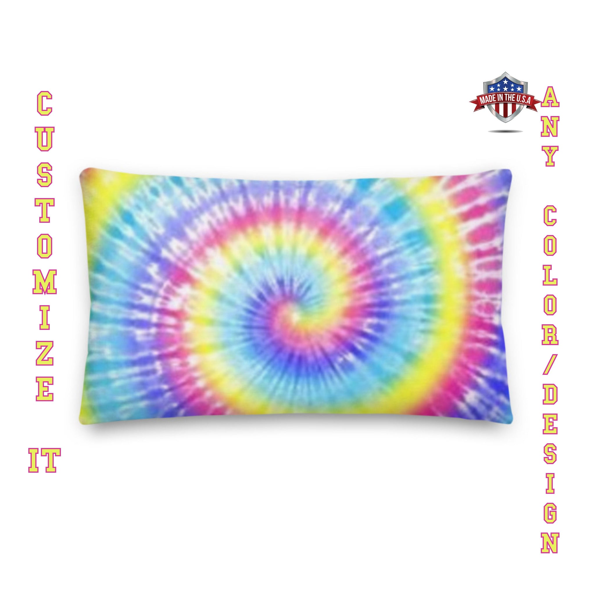 Custom Tie Dye Pillow Cover, Tie Dye Pillow Case, Personalized Tie Dye Pillow, Custom TIE DYE Printed Pillow