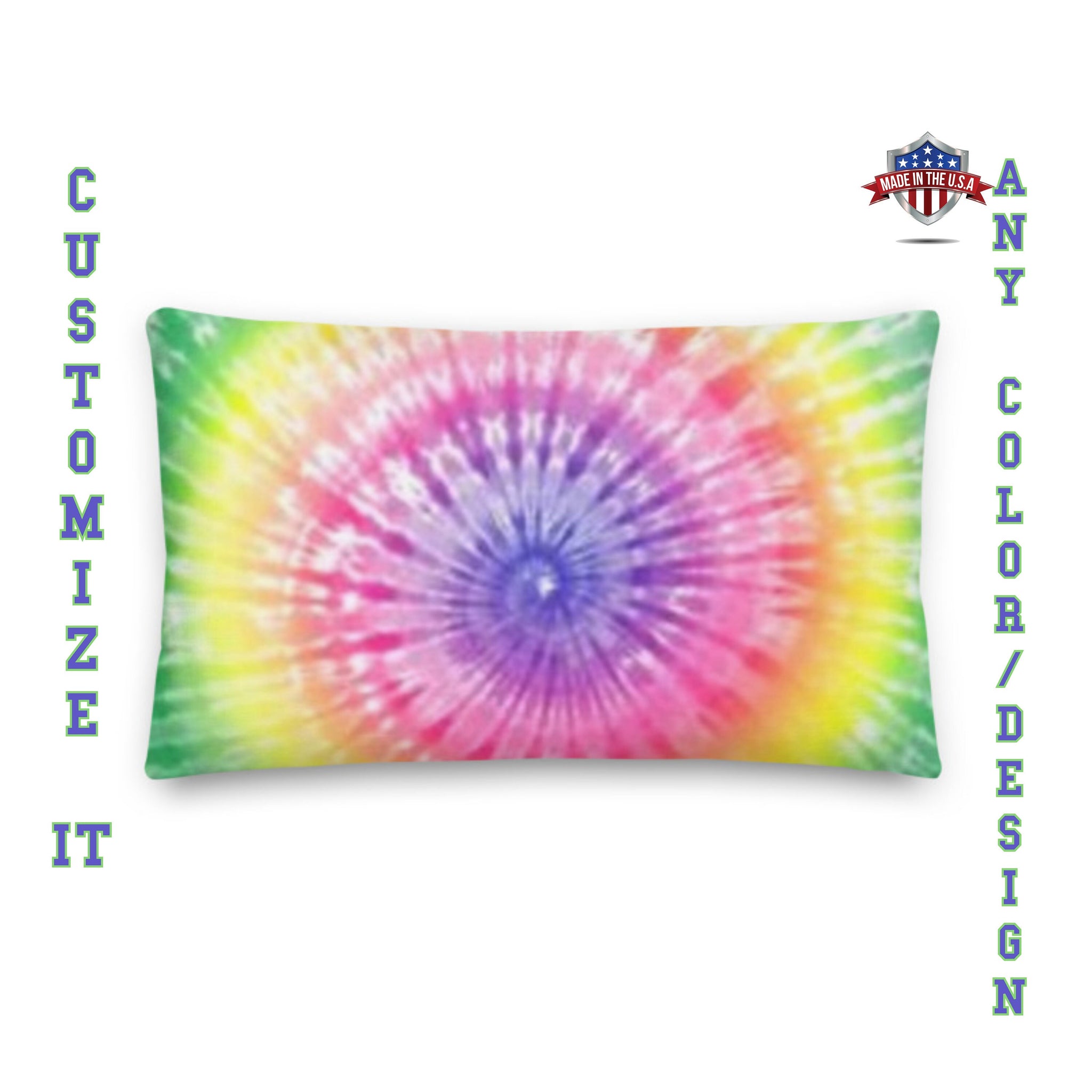 Custom Tie Dye Pillow Cover, Tie Dye Pillow Case, Personalized Tie Dye Pillow, Custom TIE DYE Printed Pillow