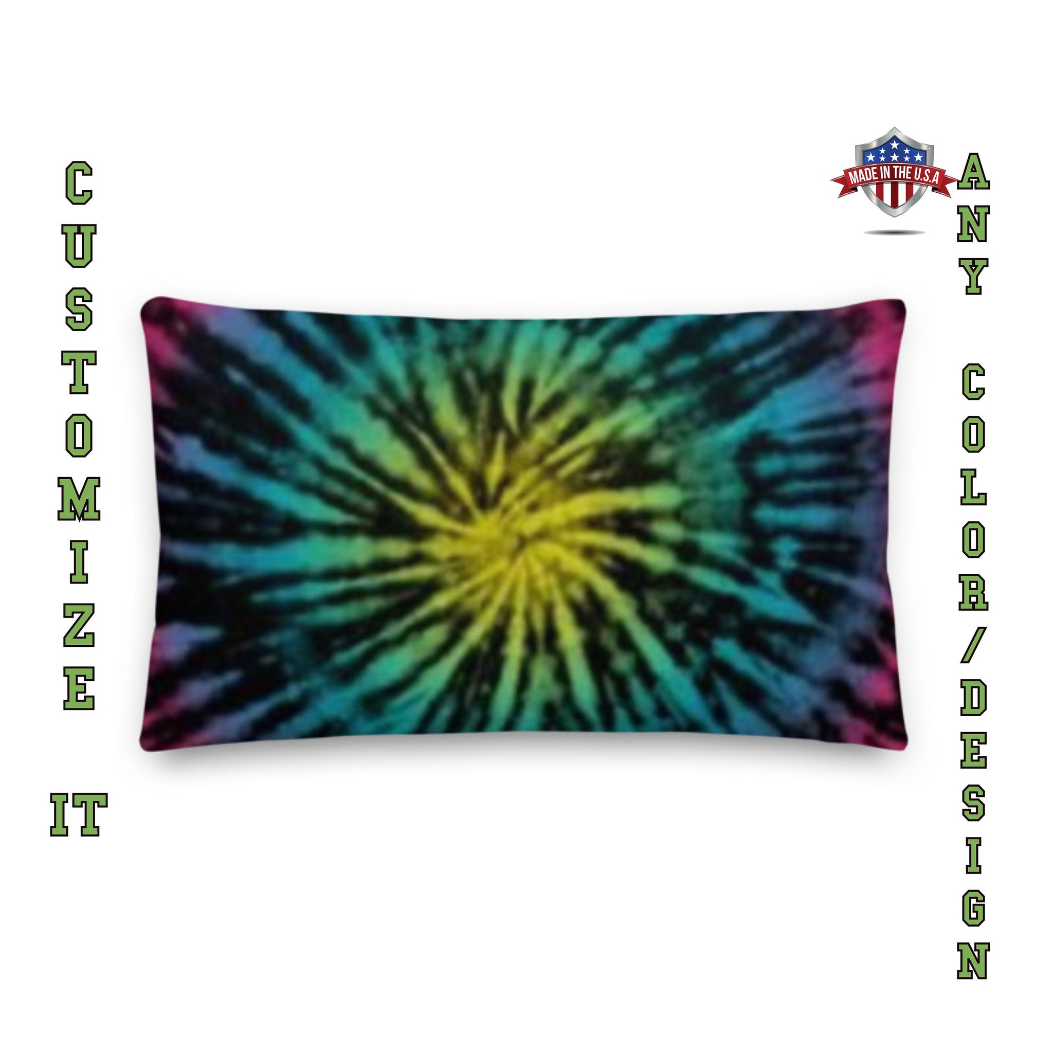 Custom Tie Dye Pillow Cover, Tie Dye Pillow Case, Personalized Tie Dye Pillow, Custom TIE DYE Printed Pillow