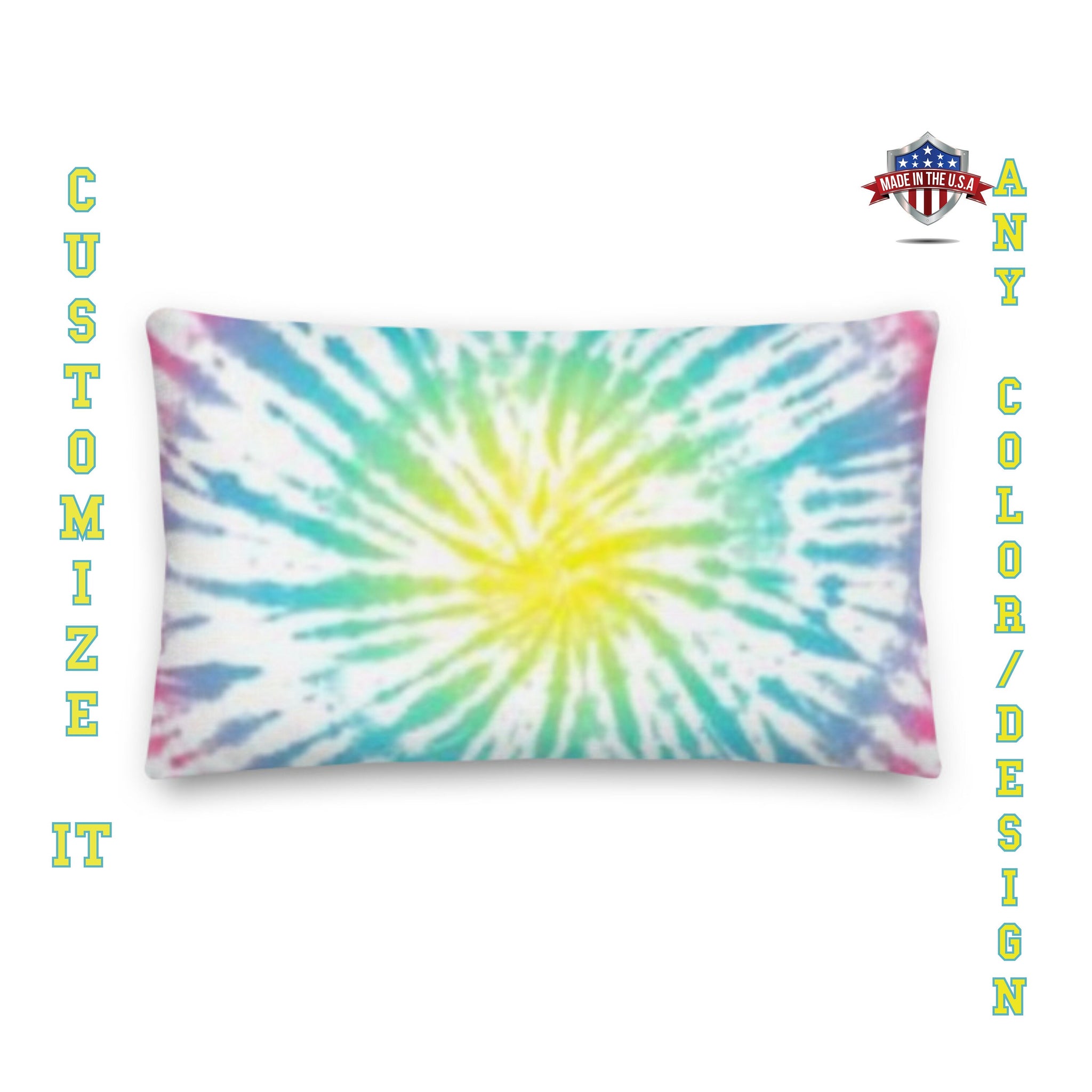 Custom Tie Dye Pillow Cover, Tie Dye Pillow Case, Personalized Tie Dye Pillow, Custom TIE DYE Printed Pillow