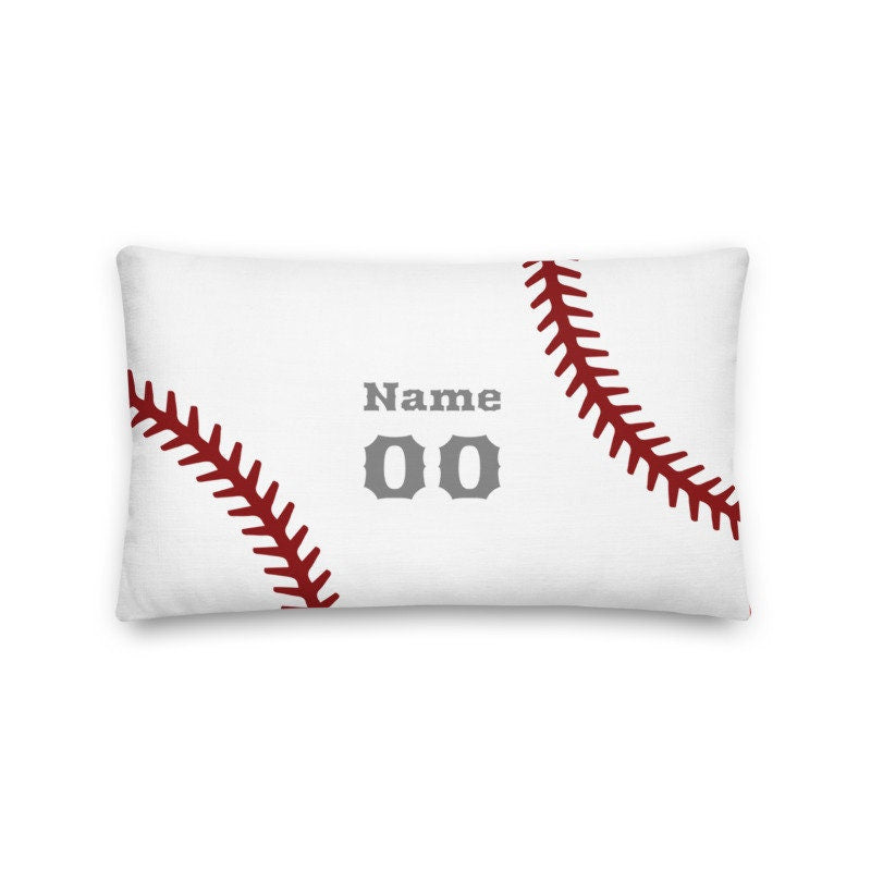 Personalized Baseball Single Side Pillow Cover, Custom Pillow Case with Name and Number, Standard Size pillow covers cases