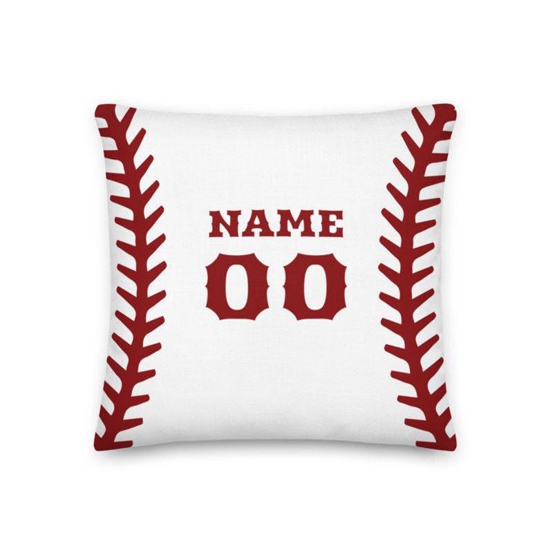 Custom Baseball Pillow Cover, Personalized Pillow Case with Name and Number, Custom Printed Pillow Cover